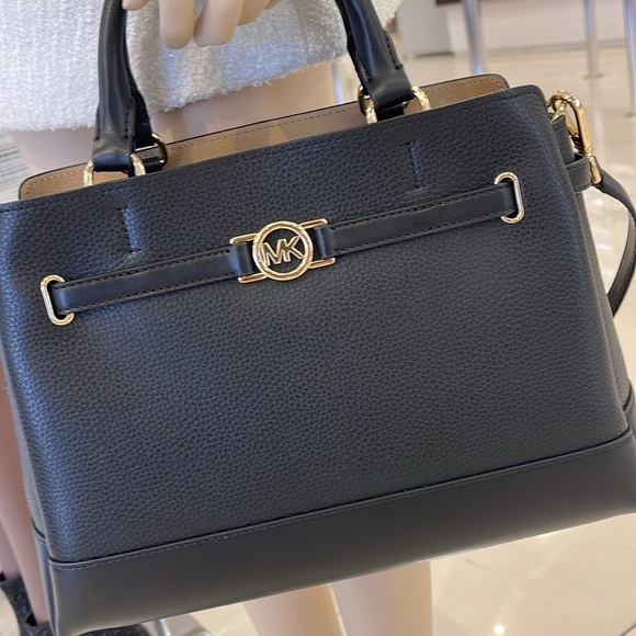 Michael Kors Handbags - Michael Kors Mercer Large Top-Zip Belted Satchel Crossbody Center Zip
Black 
NWT